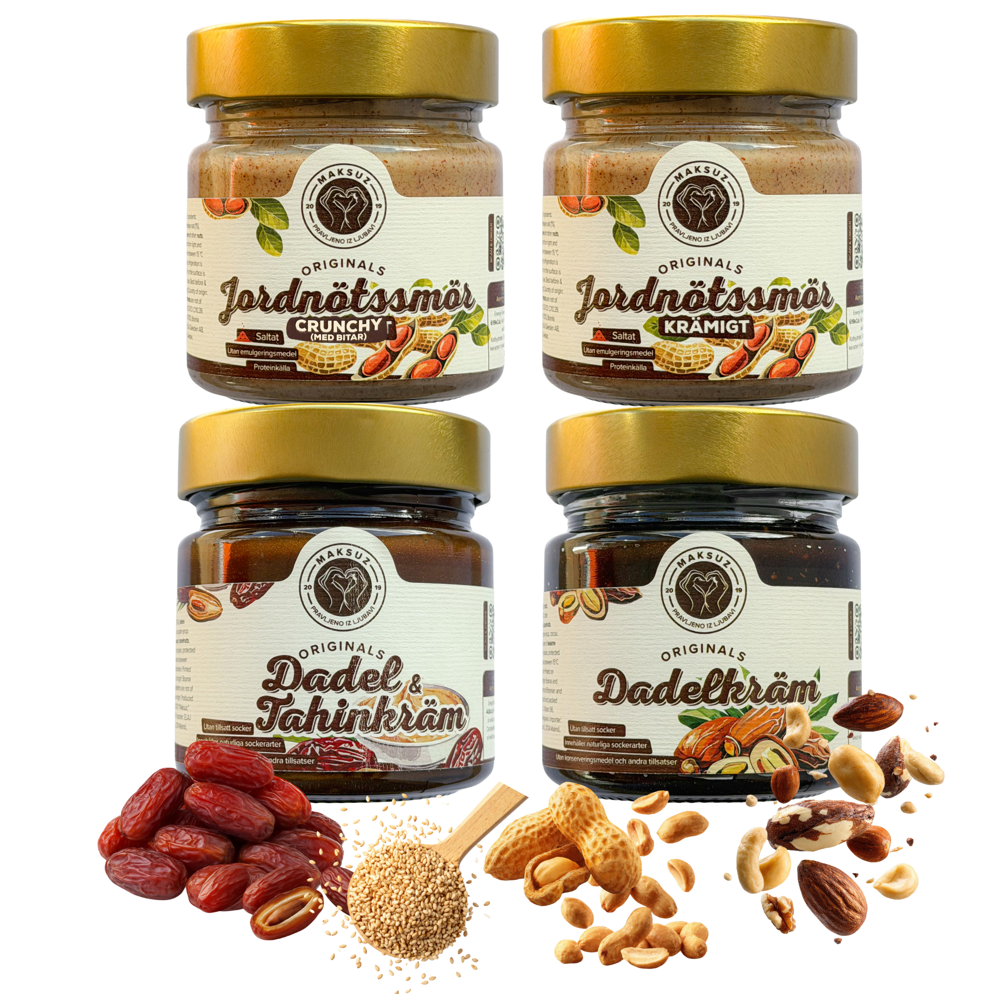 Maksuz Originals Spreads – Mixpaket (4 burkar)